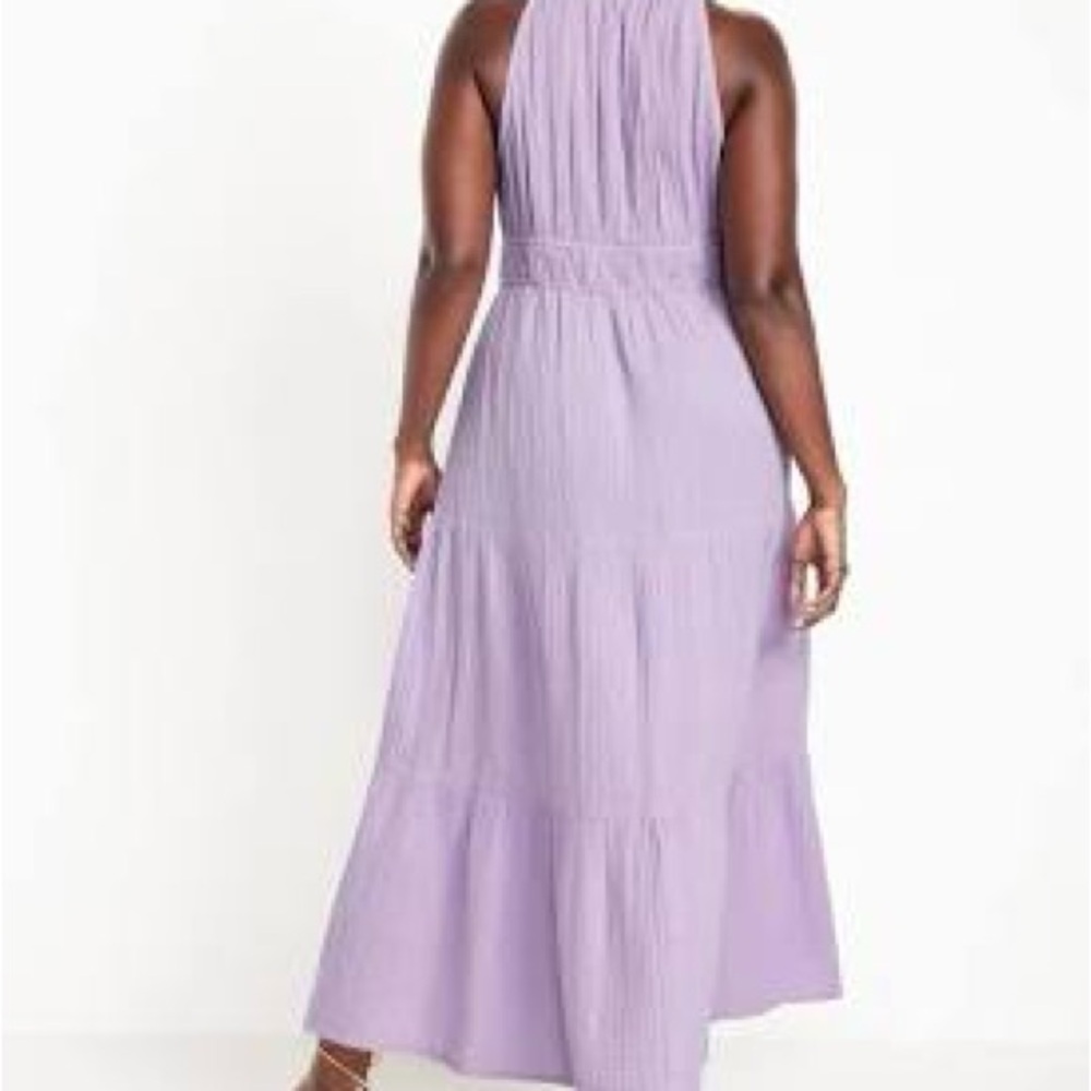 NWT Old Navy Light Purple Pleated Gauze Maxi Dress - Picture 11 of 12